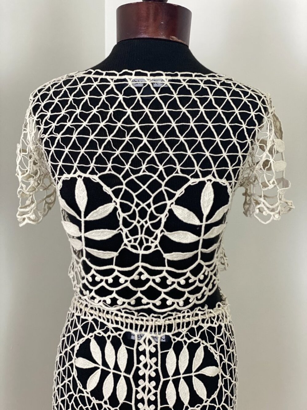 For Love & Lemons St Tropez Crochet Top Maxi Skirt Set Ivory XS - Picture 7 of 16